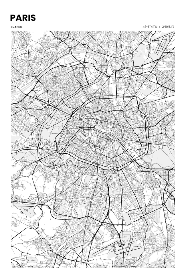 France/法国Paris/巴黎地图底图电子版素材