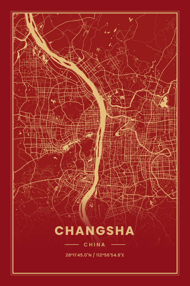 中国长沙市地图底图电子版素材