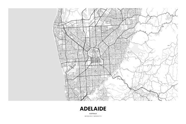 Australia/澳大利亚Adelaide/阿德莱德地图底图电子版素材