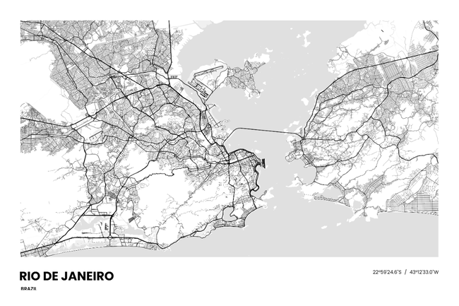 Brazil/巴西Rio de Janeiro/里约热内卢地图底图电子版素材