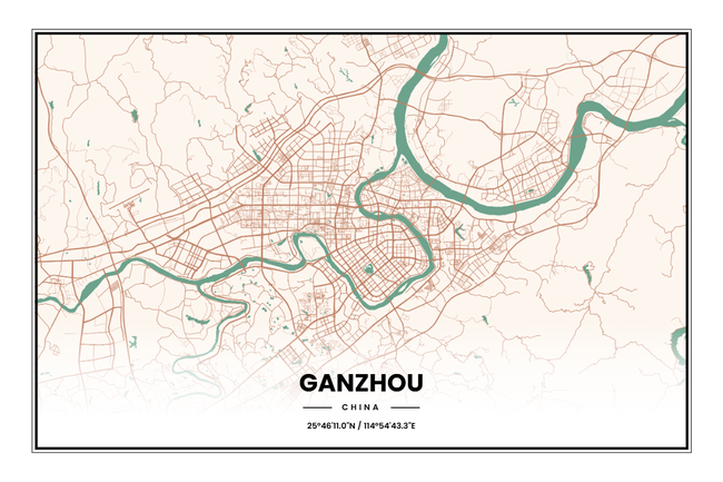 中国赣州市地图底图电子版素材