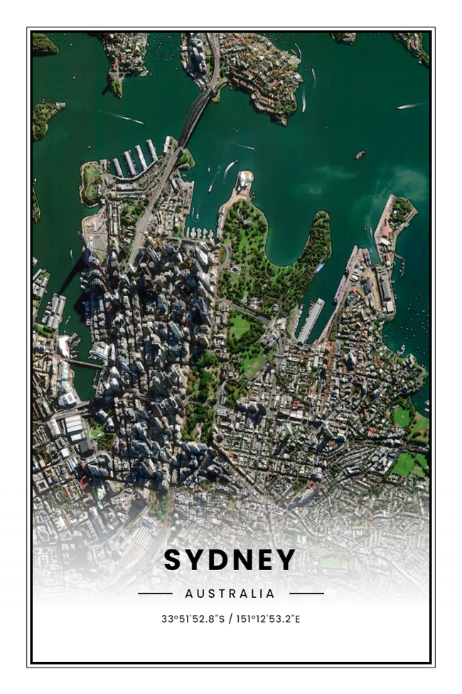 Australia/澳大利亚Sydney/悉尼卫星地图底图电子版素材