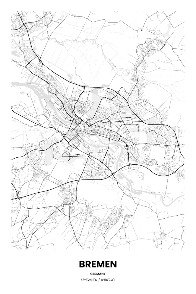 Germany/德国Bremen/不莱梅地图底图电子版素材