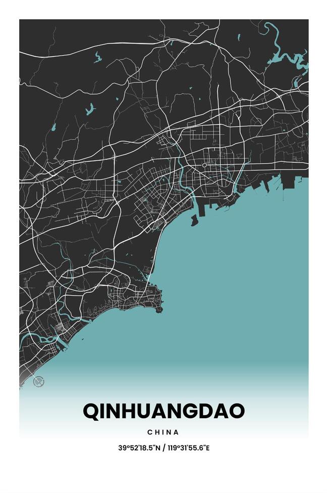 中国秦皇岛市地图底图电子版素材