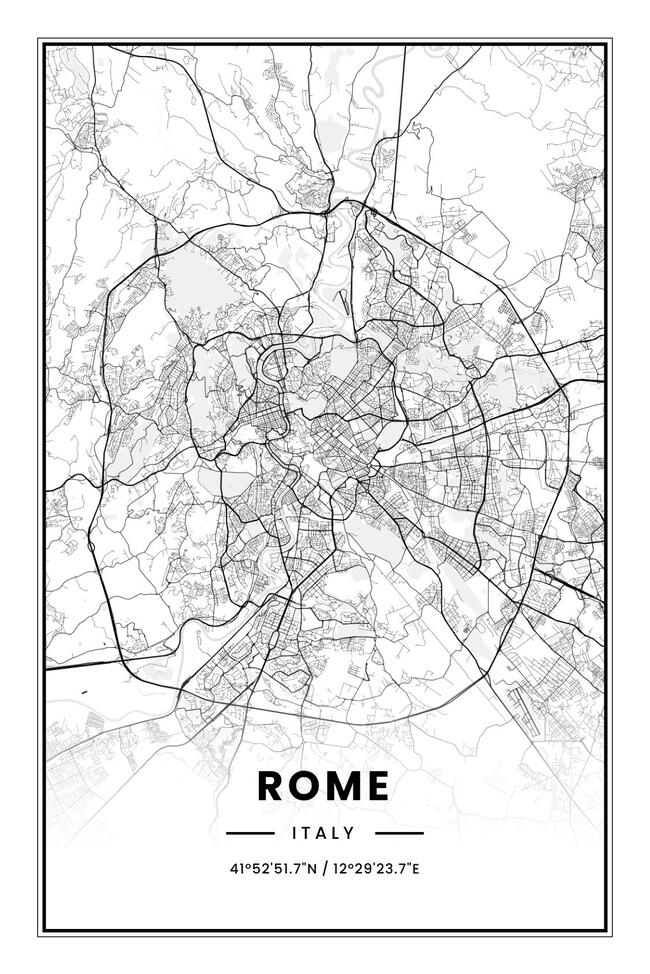 Italy/意大利Rome/罗马地图底图电子版素材