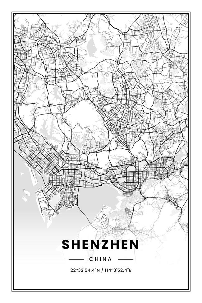 中国深圳市地图底图电子版素材