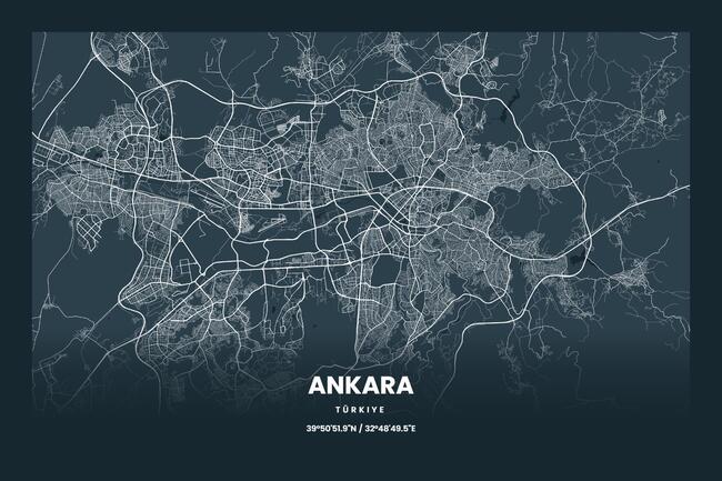 Türkiye/土耳其Ankara/安卡拉地图底图电子版素材