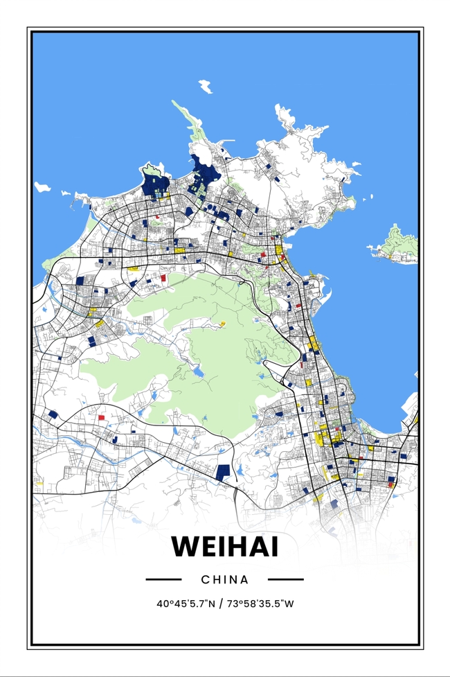中国威海市地图底图电子版素材