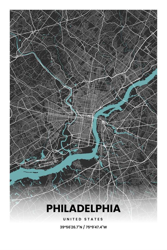 United States/美国Philadelphia/费城地图底图电子版素材