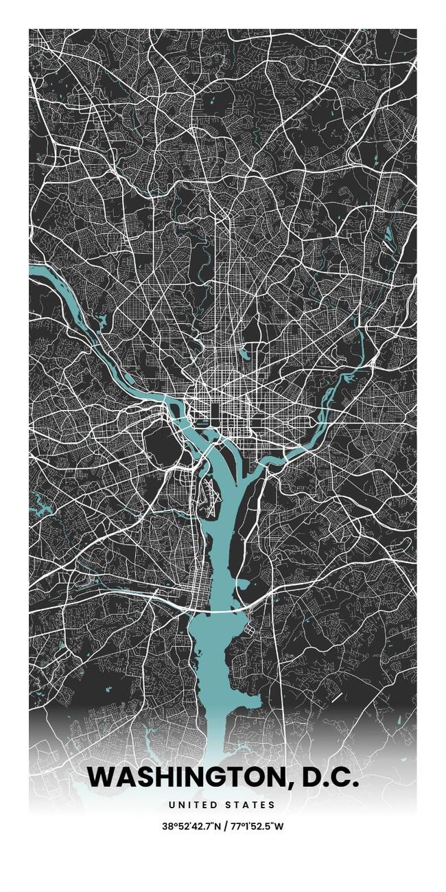 United States/美国Washington, D.C./华盛顿哥伦比亚特区地图底图电子版素材
