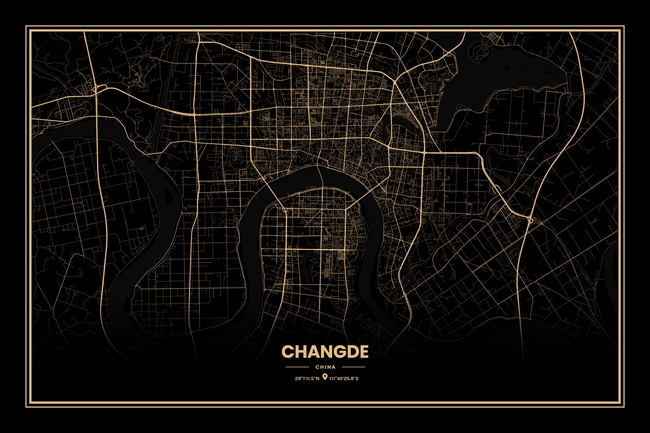 中国常德市地图底图电子版素材