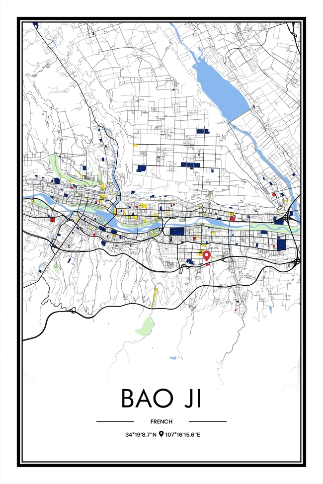 中国宝鸡市地图底图电子版素材