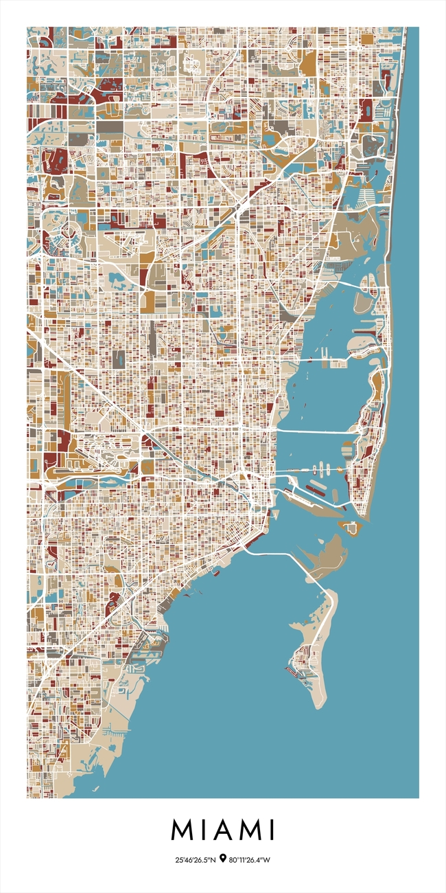 United States/美国迈阿密 (Miami)地图底图电子版素材