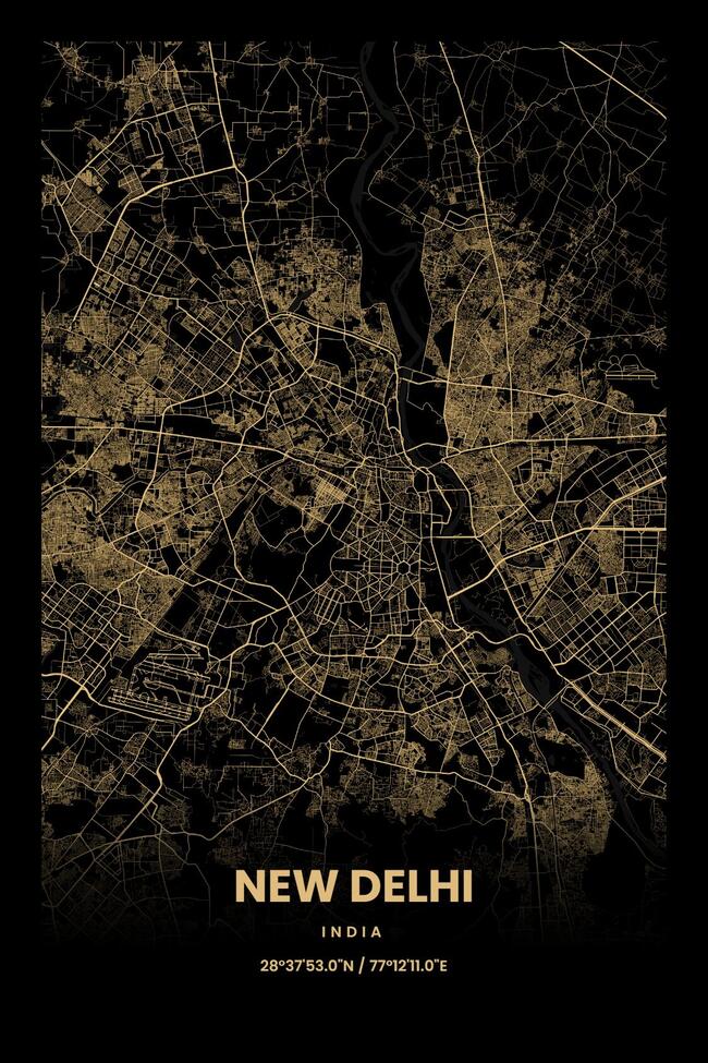 India/印度New Delhi/新德里地图底图电子版素材