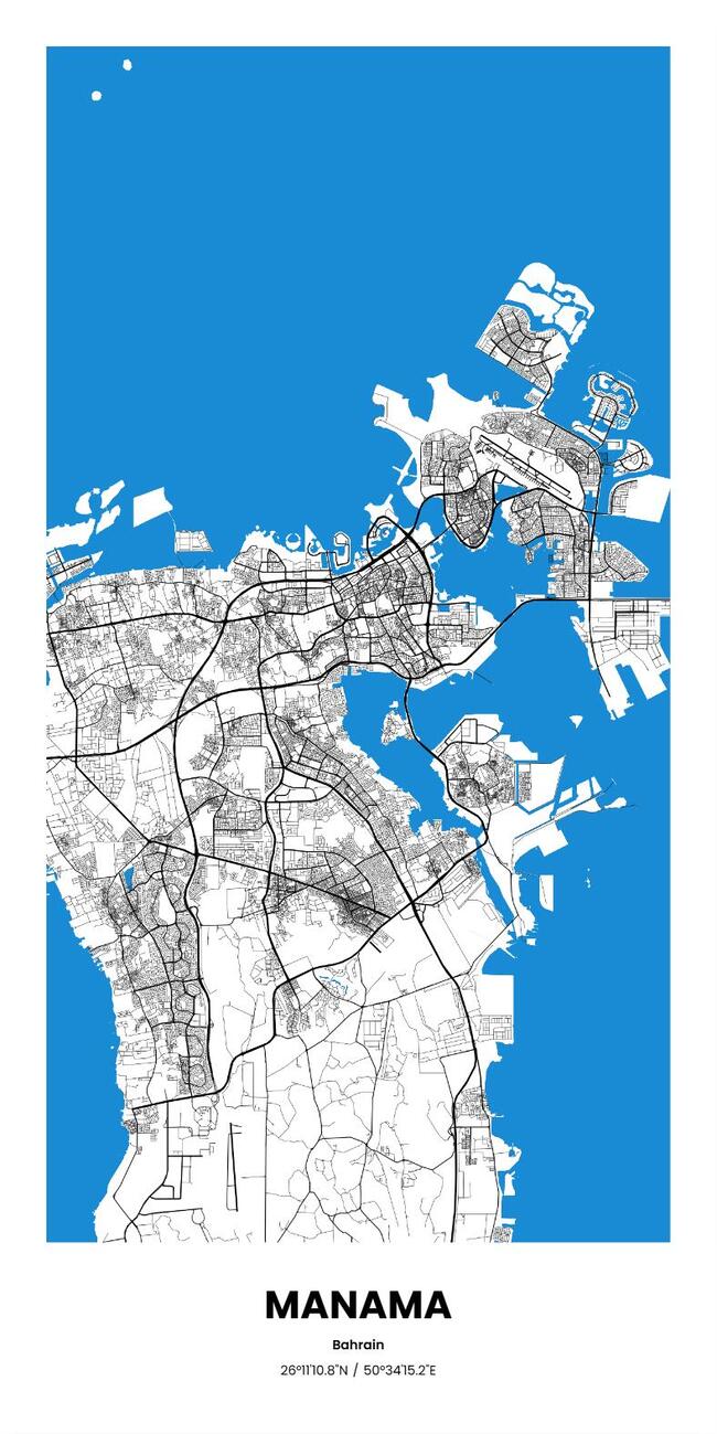 Bahrain/巴林MANAMA/麦纳麦地图底图电子版素材