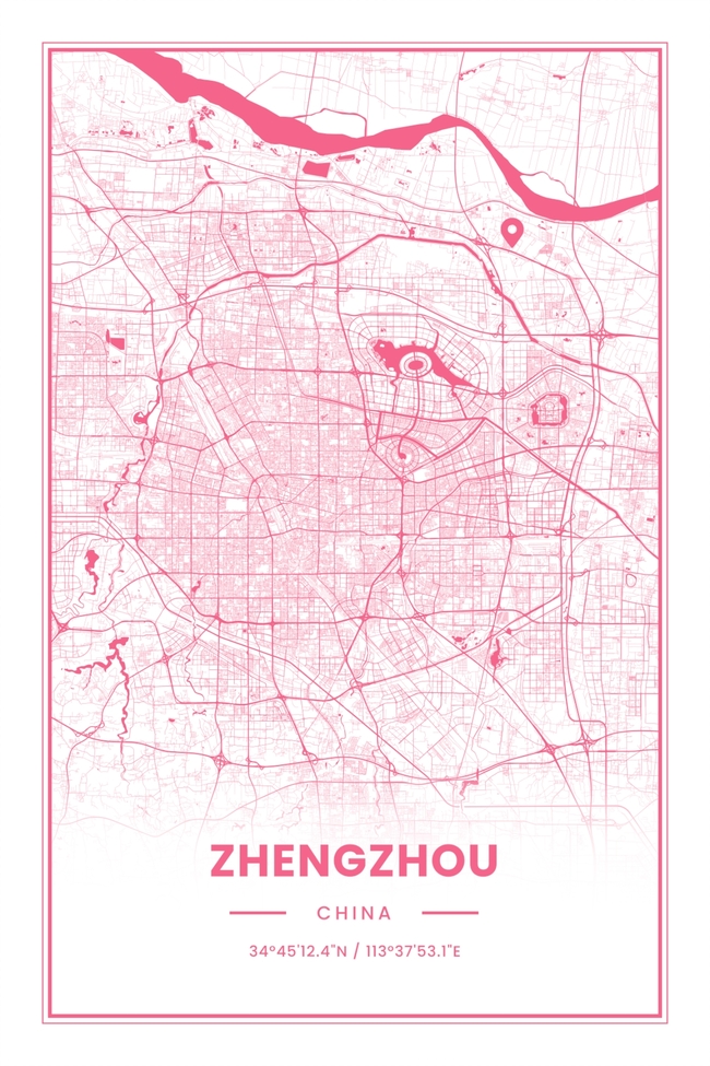 中国郑州市地图底图电子版素材