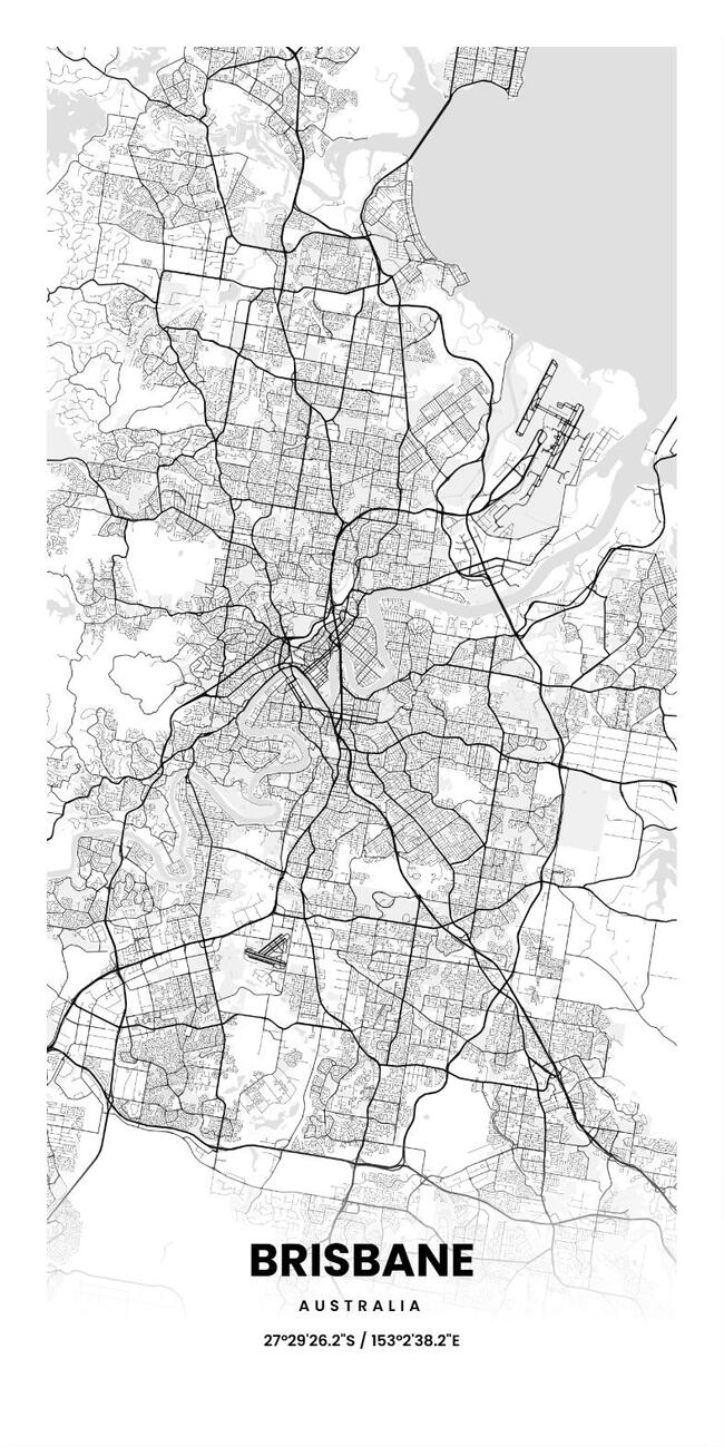 Australia/澳大利亚Brisbane/布里斯班地图底图电子版素材