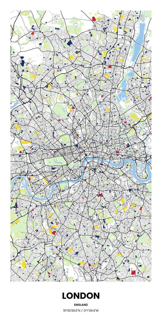 U.K/英国London/伦敦地图底图电子版素材