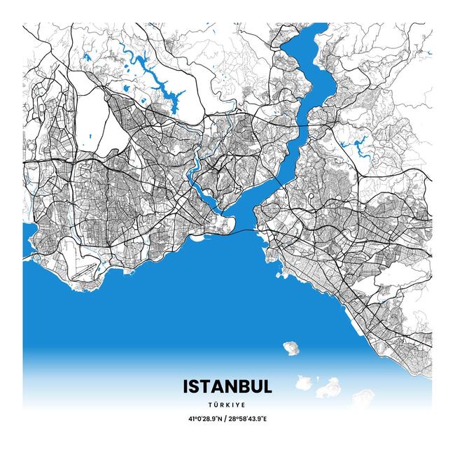 Türkiye/土耳其Istanbul/伊斯坦布尔地图底图电子版素材