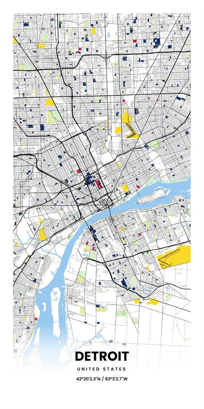 United States/美国Detroit/底特律地图底图电子版素材