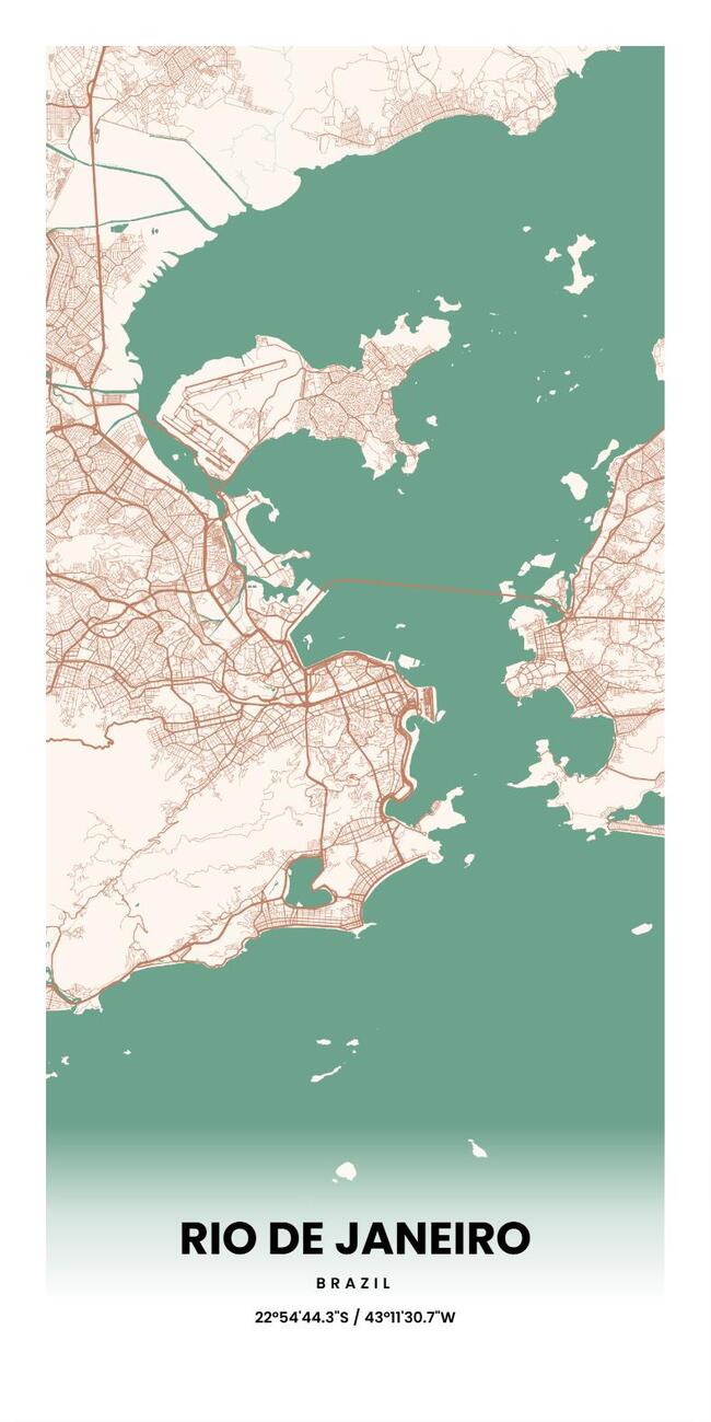 Brazil/巴西Rio de Janeiro/里约热内卢地图底图电子版素材