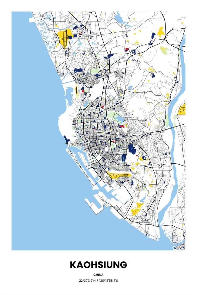 中国高雄市地图底图电子版素材