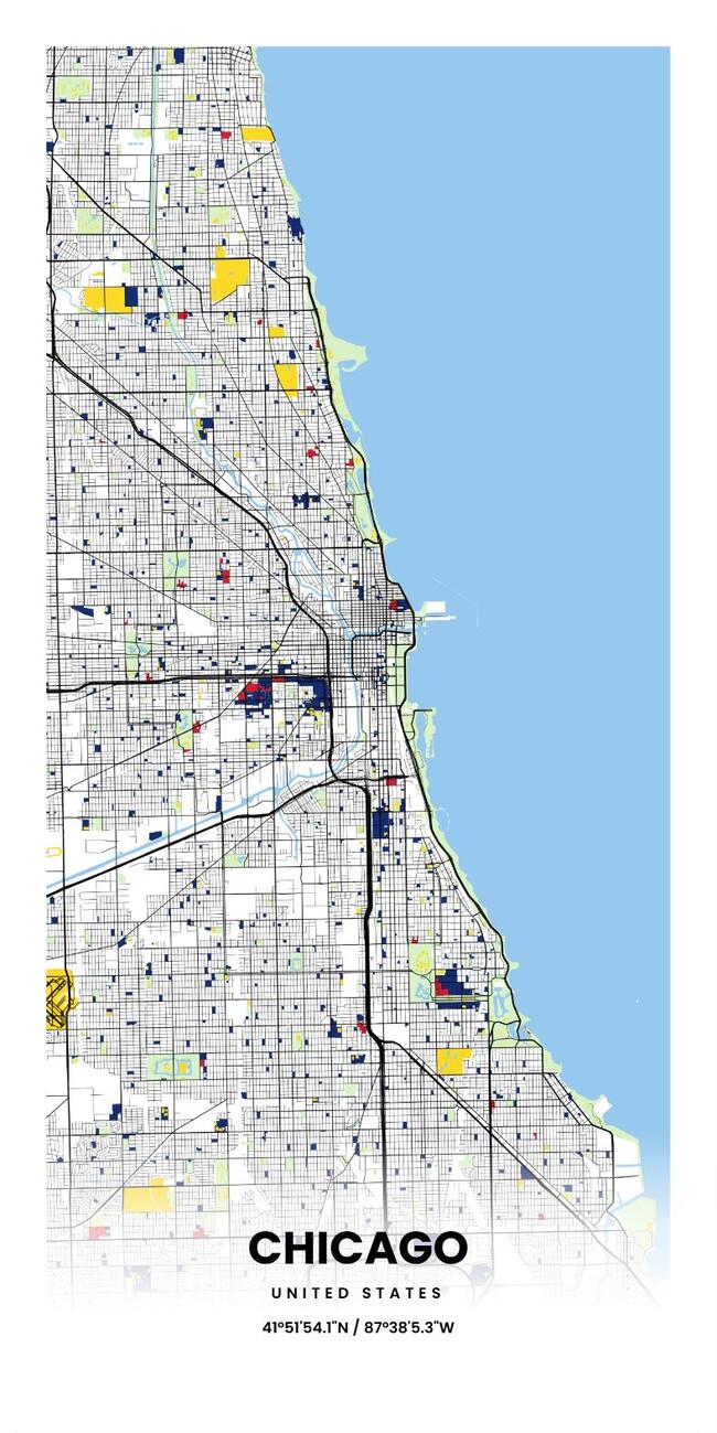United States/美国Chicago/芝加哥地图底图电子版素材