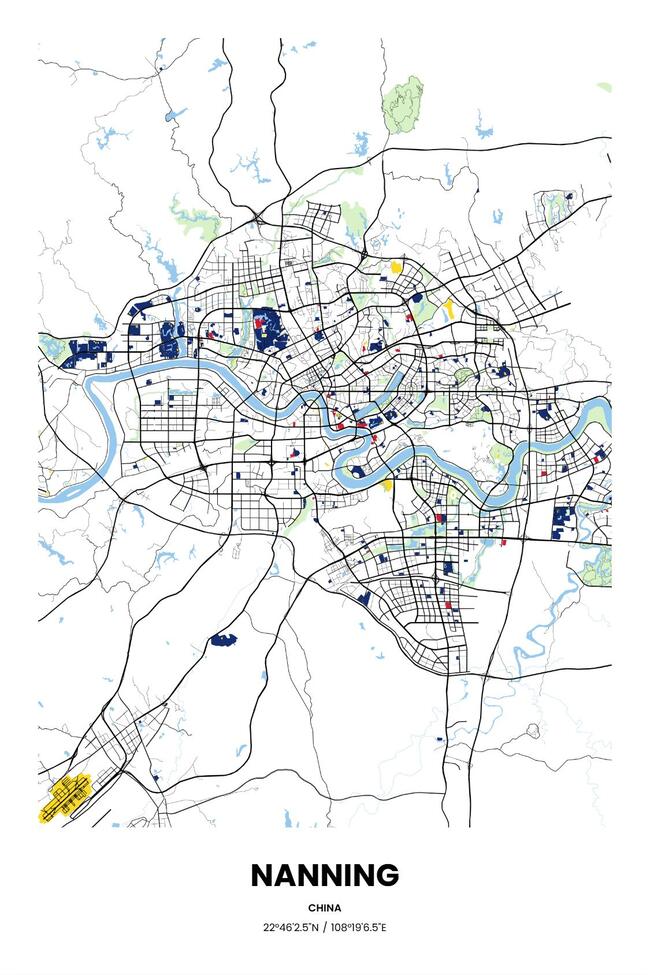 中国南宁市地图底图电子版素材