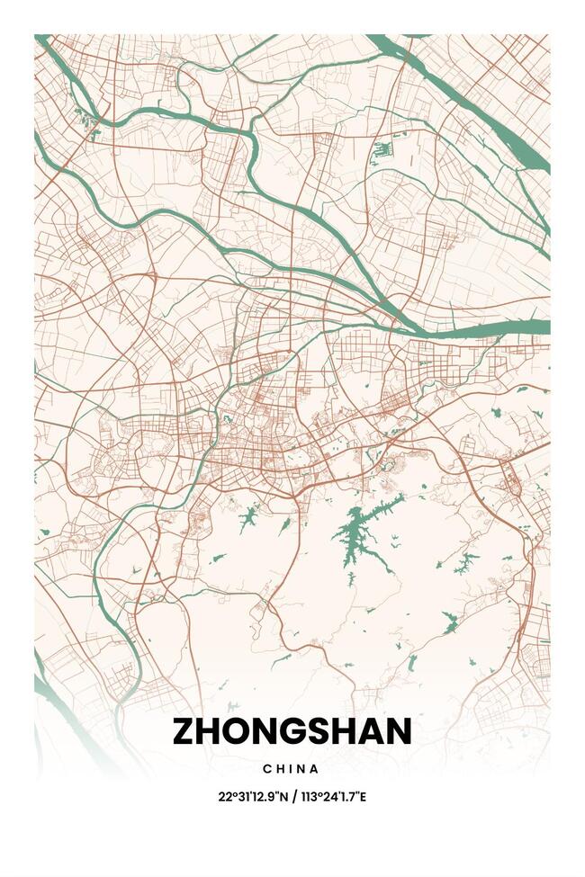 中国中山市地图底图电子版素材