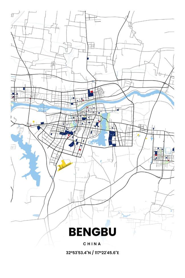 中国蚌埠市地图底图电子版素材
