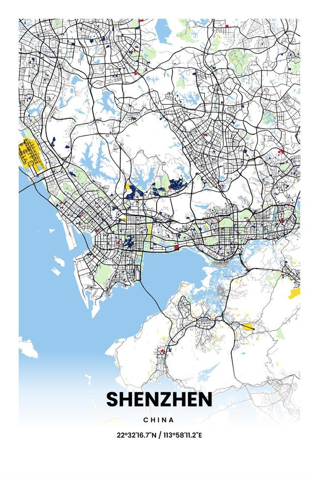 中国深圳市地图底图电子版素材