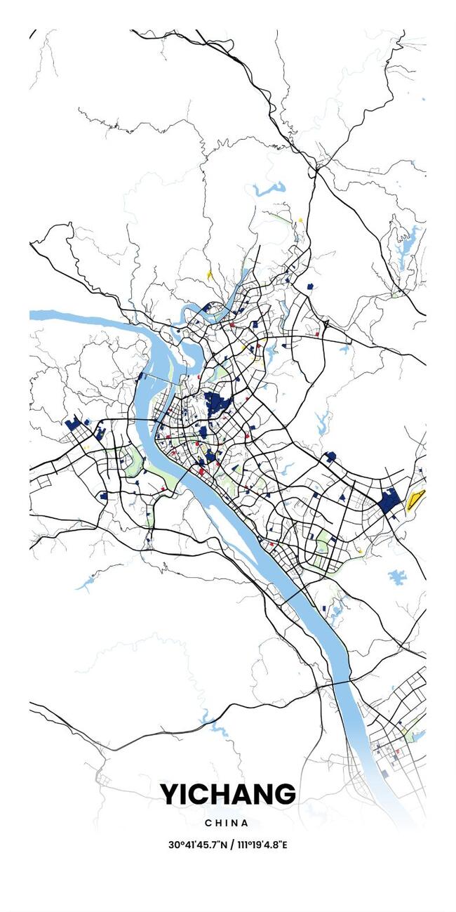 中国宜昌市地图底图电子版素材