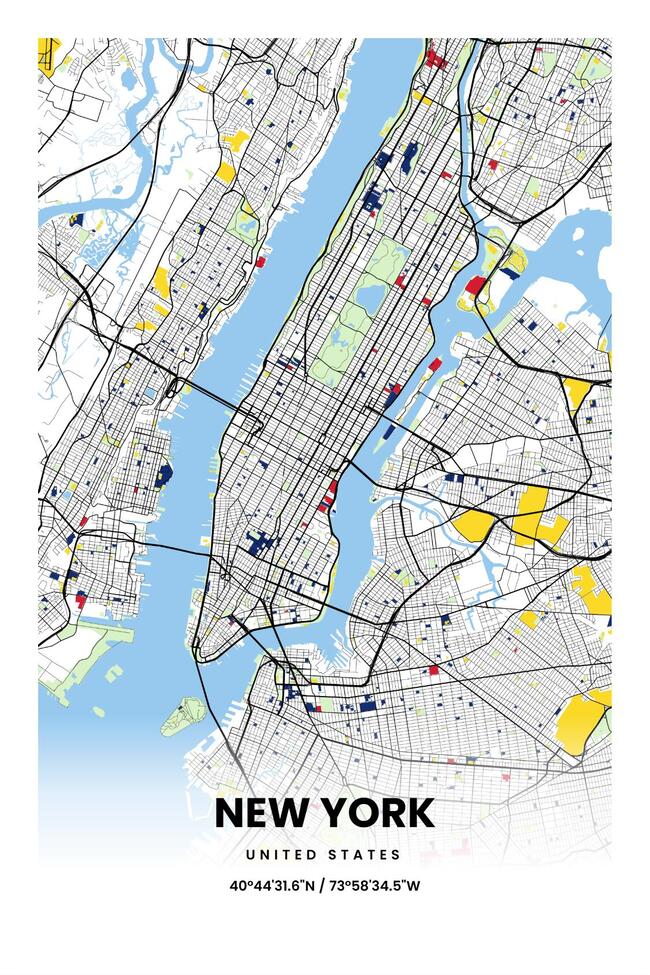 United States/美国New York/纽约地图底图电子版素材