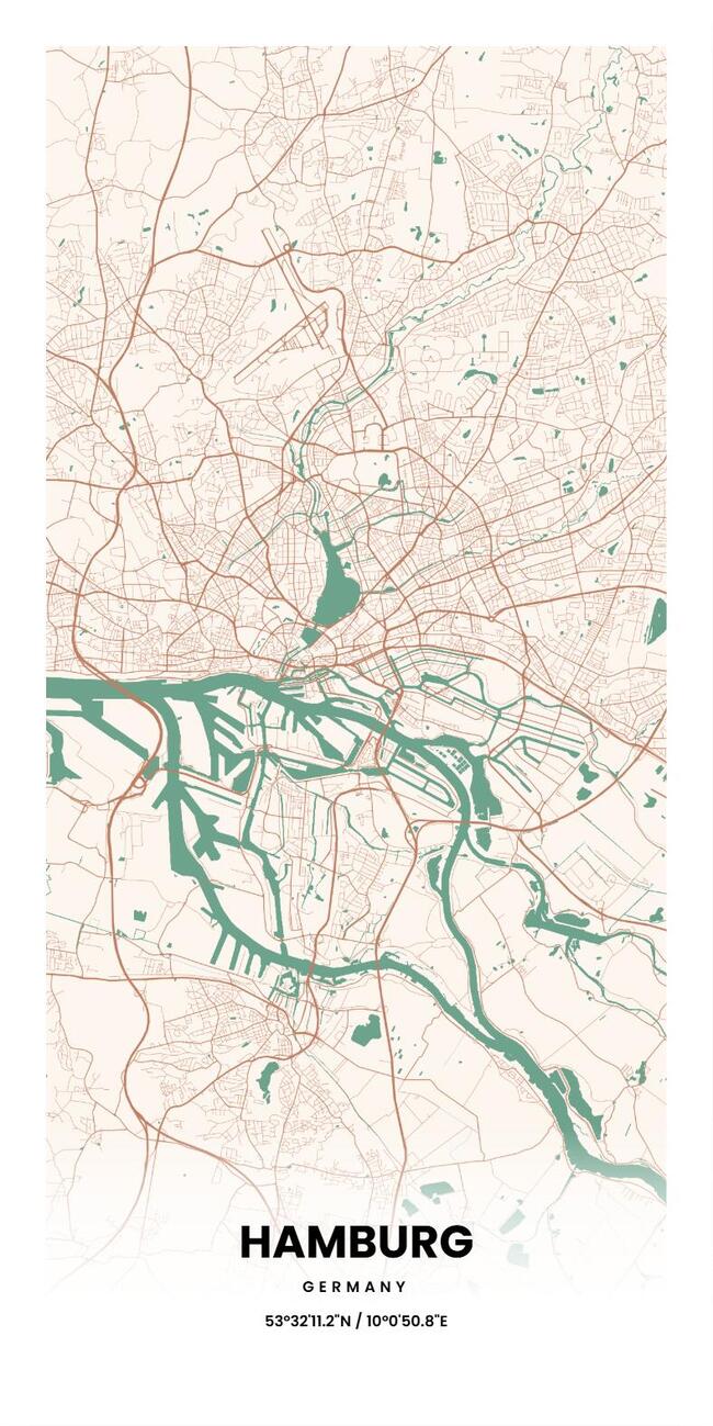 Germany/德国Hamburg/汉堡地图底图电子版素材