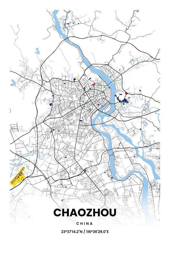 中国潮州市地图底图电子版素材