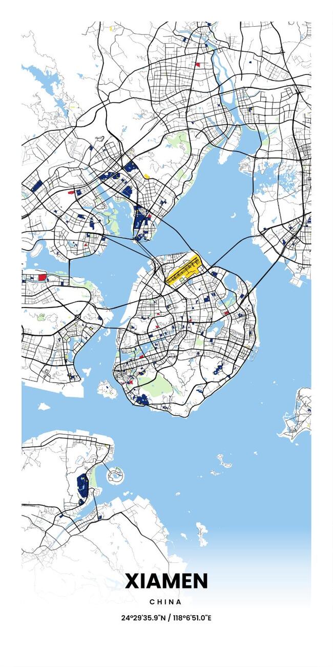 中国厦门市地图底图电子版素材