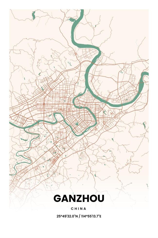 中国赣州市地图底图电子版素材