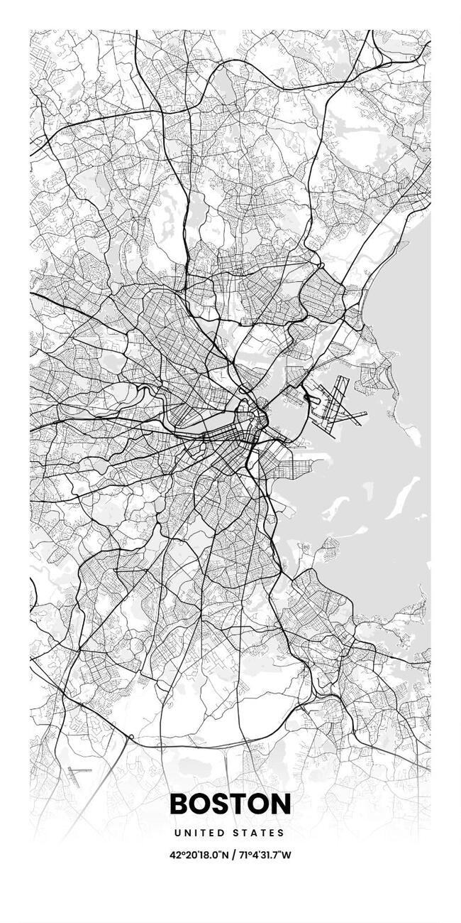 United States/美国Boston/波士顿地图底图电子版素材