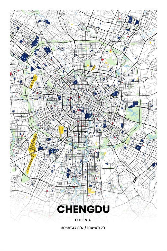 中国成都市地图底图电子版素材