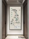 中国云南普洱古茶山地图装饰画电子版素材