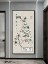 中国云南普洱古茶山地图装饰画电子版素材