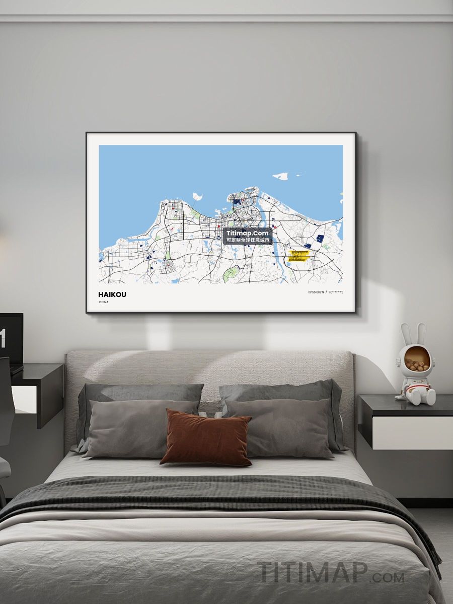 海口市装饰画地图电子版素材
