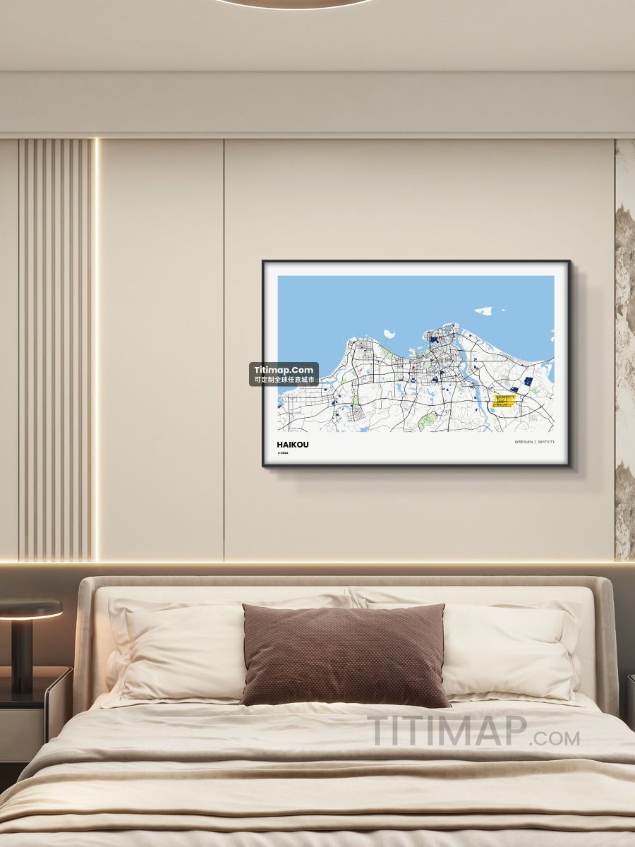 海口市装饰画地图电子版素材