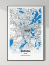 中国苏州市地图装饰画电子版素材