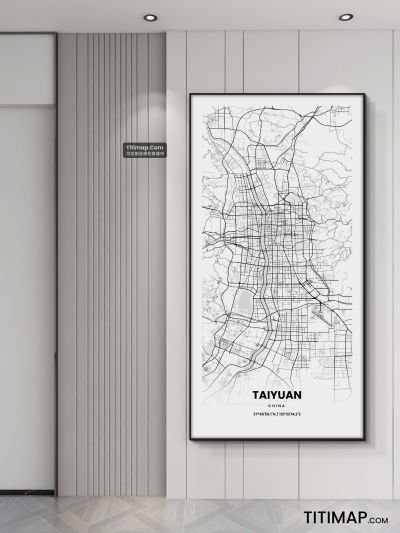 太原市地图装饰画