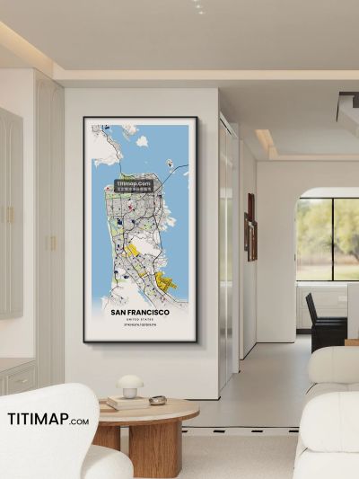 San Francisco/旧金山地图装饰画