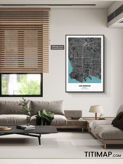 Los Angeles/洛杉矶地图装饰画