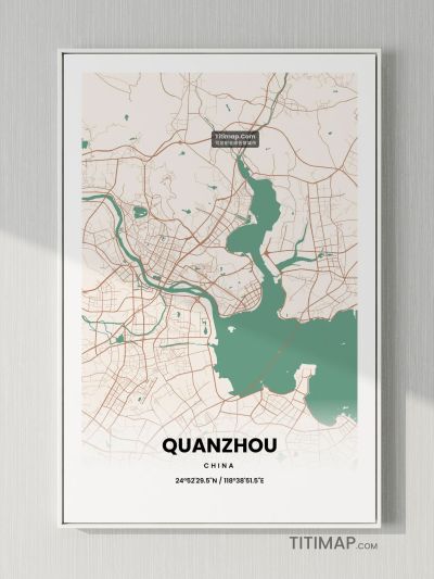 泉州市地图装饰画