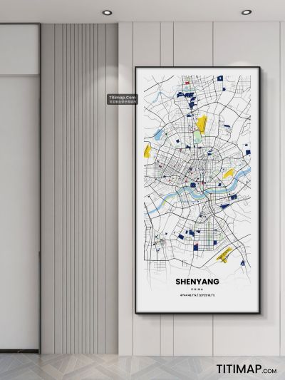 沈阳市地图装饰画