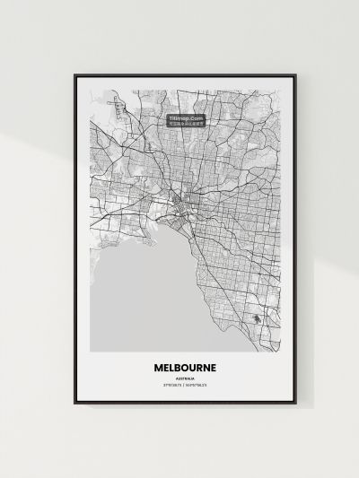 Melbourne/墨尔本地图装饰画